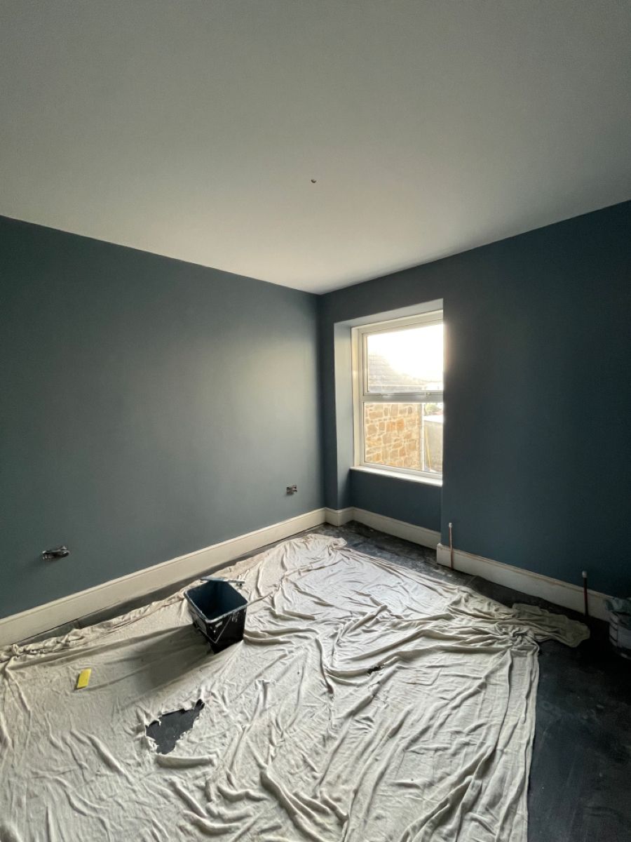 Pintura interior antes e depois